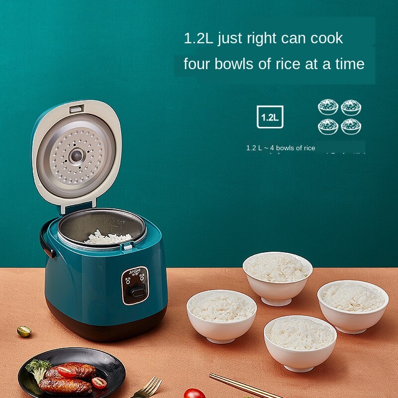 Rice Cooker Small 1-2 People Rice Cooker Household Smart Kitchen Appliances: Nordic green-Round