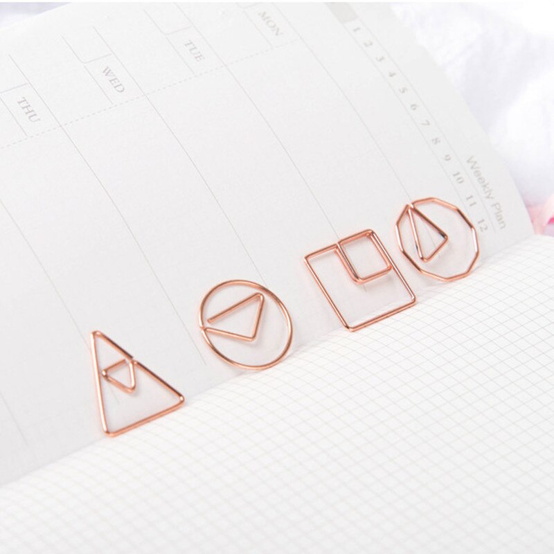 10pcs/lot Geometric Shape Paperclips Square Styling Decoration Office Accessories Paper Clips Bookmark Office Supplies