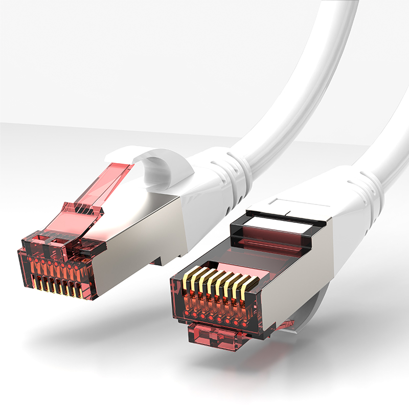 (5 Stück/Packung) RJ45-Netzwerk-Ethernet-Kabel Katze 6 SFTP-Patchkabel 0,25 m/0,5 m/1 m/1,5 m/2 m/3 m/5 m 6 Farben abgeschirmt: Weiß / 1m