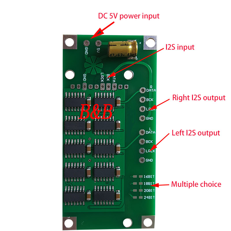 Nvarcher NOS DAC/I2S Format Decoder Shifter Board IIS I2S Data Conversion Right-aligned Support XMOS AMANERO USB