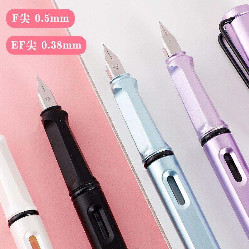 Pluma estilográfica de lujo para oficina y negocios, suministros de papelería escolar para estudiantes, con plumillas de tinta, 777 colores mezclados