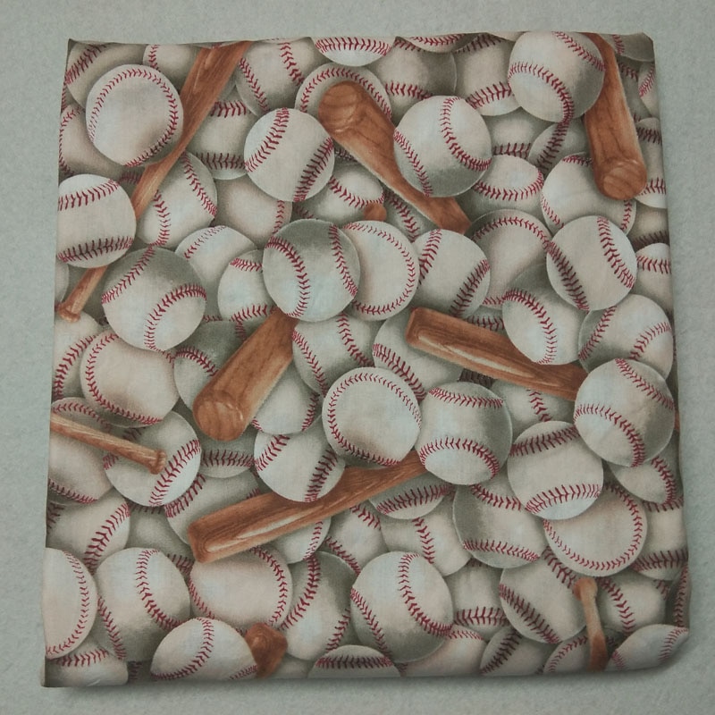 50 x 105cm honkbal en bruine honkbalknuppel bedrukte katoenen stof honkbalstof patchwork voor stoffen jurk feest huisdecoratie
