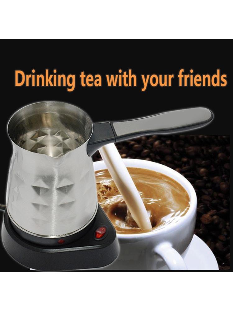 Stainless Steel Electric Turkish Espresso Percolator Coffee Maker Pots Heating Kettle EU Plug Home Office 425B