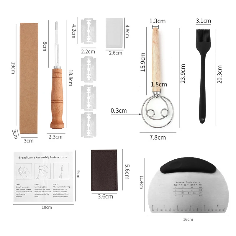 Taglierina per il Pannello Strumento per tagliare il Pannello a lievitazione naturale con 5 zoppo per panettiere Coltello per impasto pasta per Pizza Taglierina per frullino Strumento per pasticceria: viola