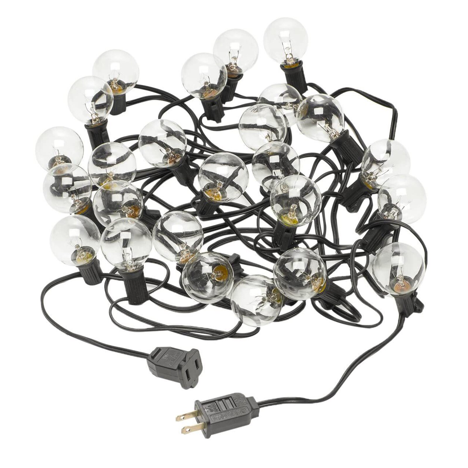 25 kupfer draht PVC außen vorhang dekoration lampe 2700 leucht G40 Amerikanischen Standard 25 lampen wolfram Filament lampe Schnur