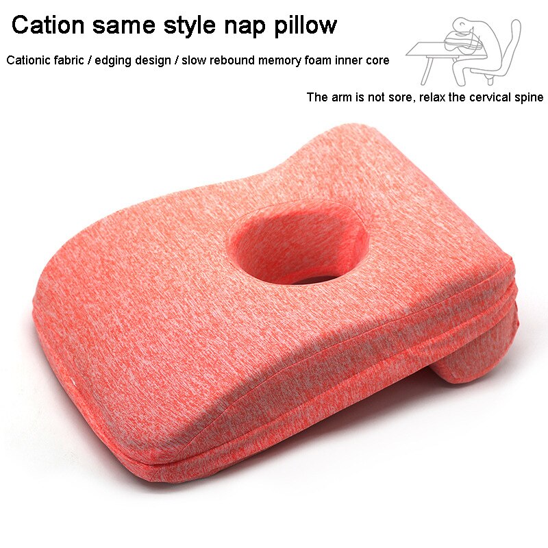 Memory Foam Nap Pillow Office Noon Sleeping Pillow School Table Desk Pillow Breathable With Hole for Face Down Sleeper HM005