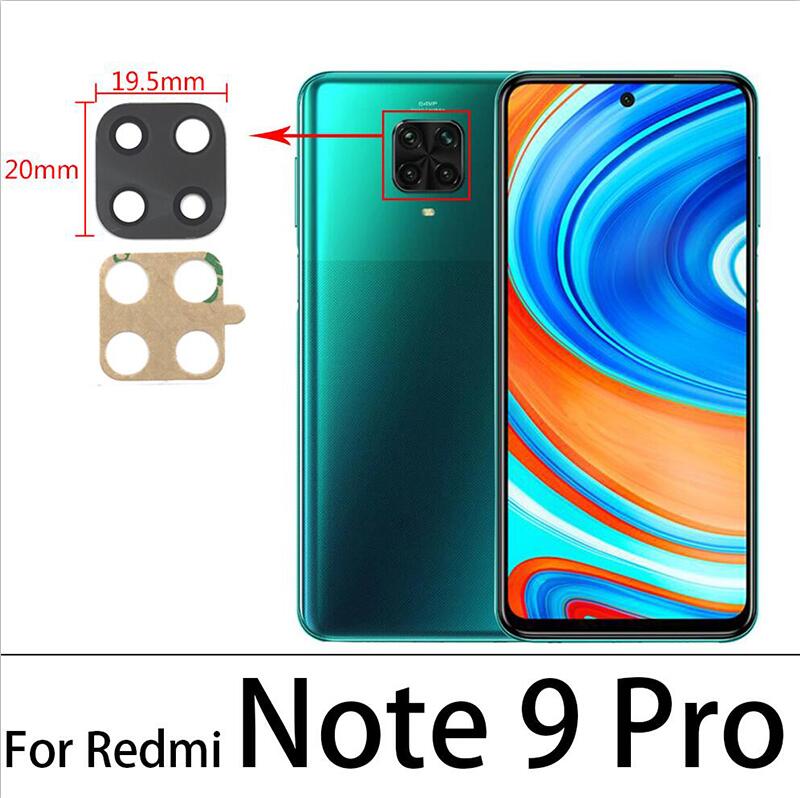 Back Rear Camera lens glass for Xiaomi Redmi note 9 9S /note 9 pro max Frame Holder with sticker: WHITE