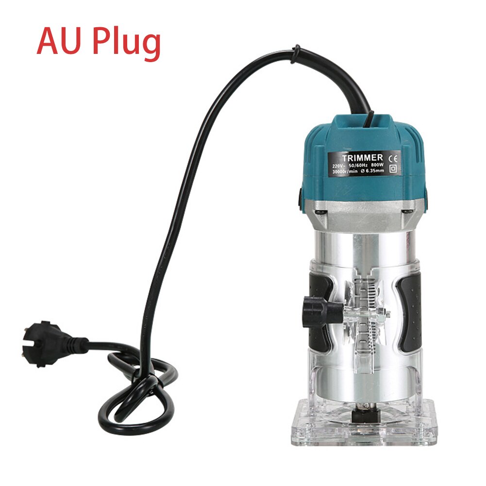 800W Electric Hand Trimmer Wood Router Portable Trimmer Wood Milling Engraving Slotting Trimming Machine Carving Machine: AU Plug