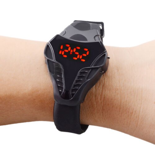 Mode Mannen Horloge Leisure Cobra Led Horloge Digitale Display Driehoekige Horloge Siliconen Sport Horloge Horloge Mannen