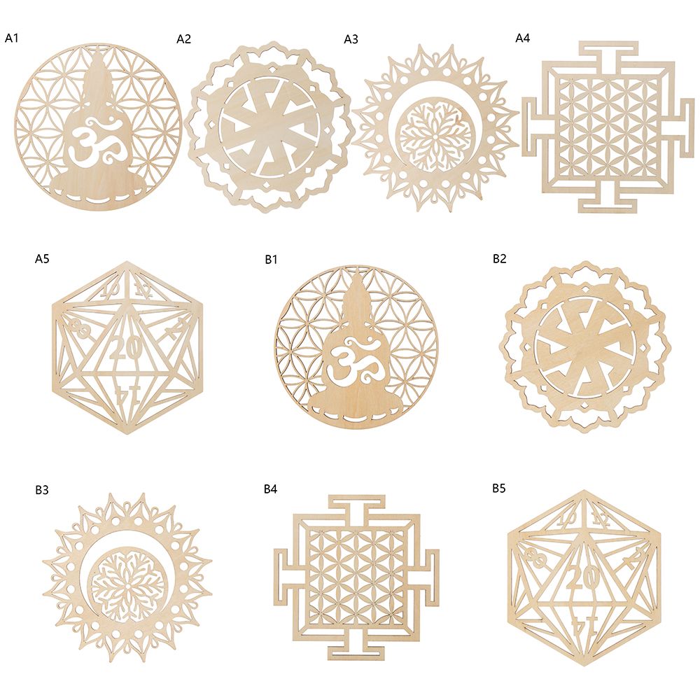 Cut Thuis Wall Decor Handgemaakte Onderzetters Houten Muur Teken Bloem Van Leven Vorm Slice Houten Basis Bloem Van Leven Energie mat