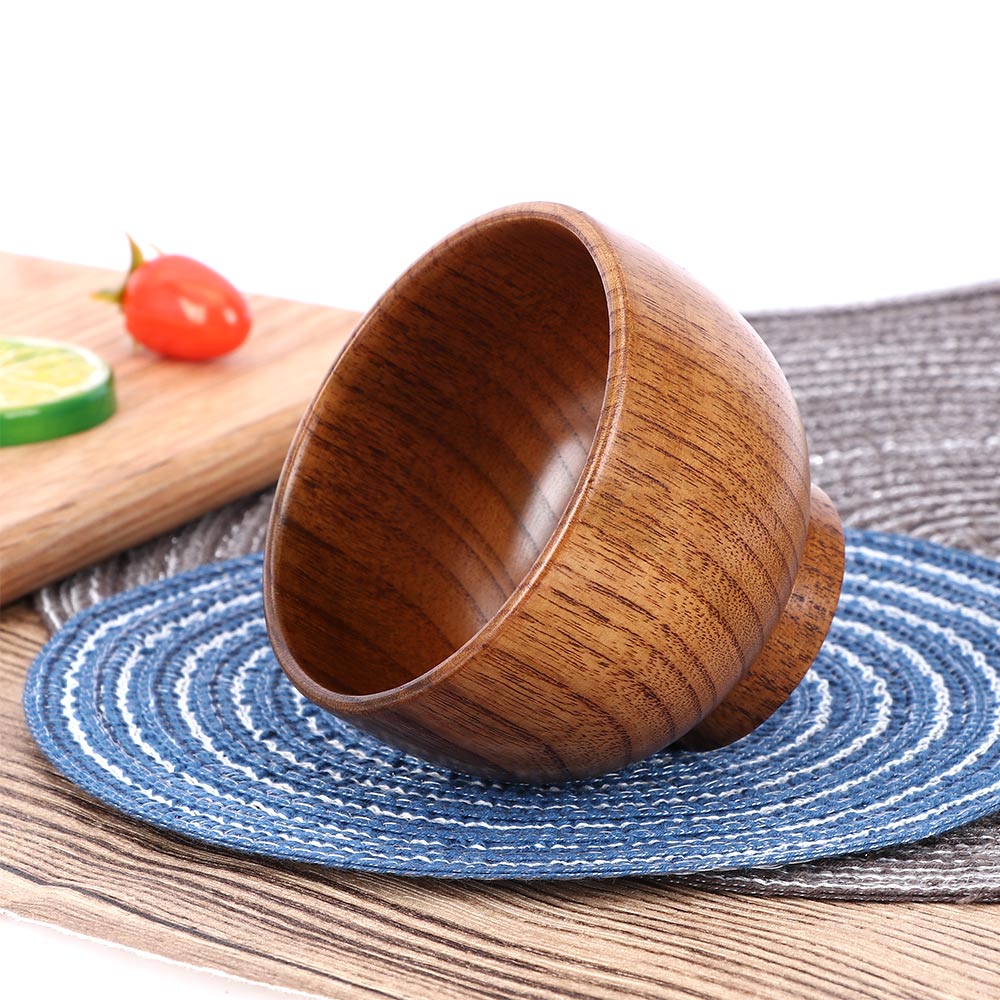 Cuillère à soupe/bols à riz à salade, bol en bois de style japonais, Bol Ramen Vaisselle en bois naturel