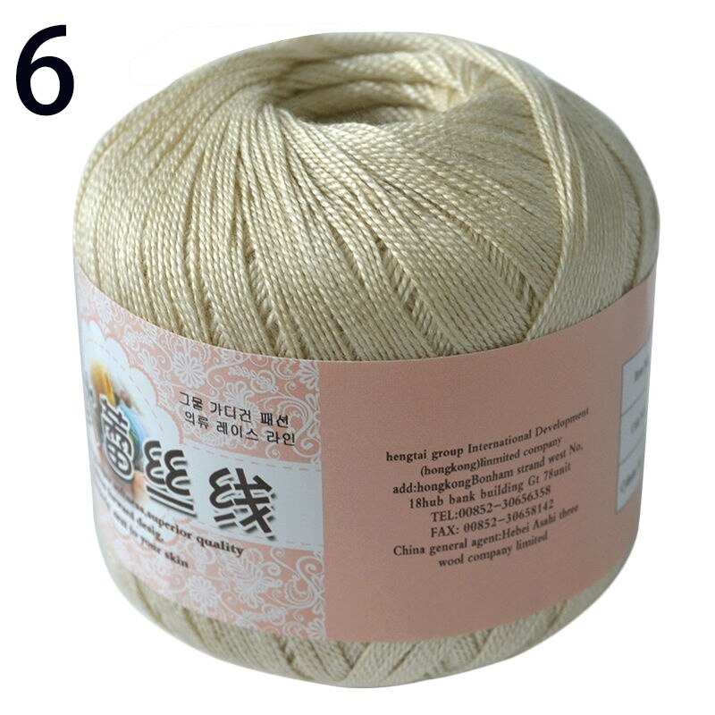 50g/ball DIY Lace Cotton Yarn Sewing Thread Crochet Thread Hand Knitting Cotton Cord Mercerized: 06