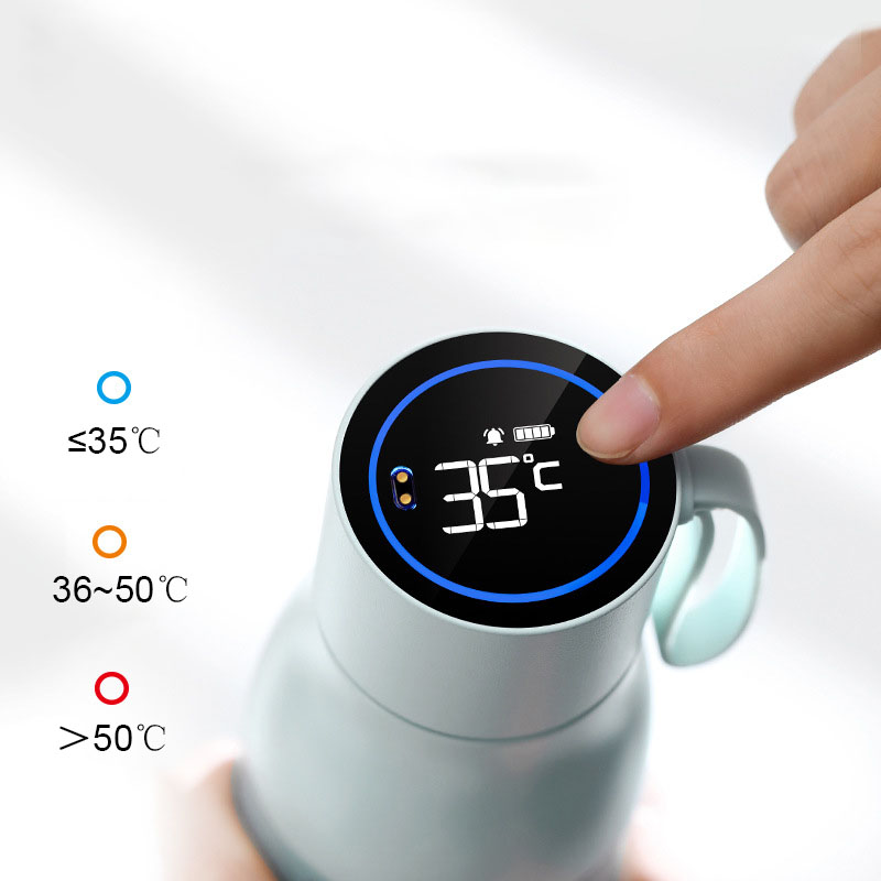 Bouteille Thermos en acier inoxydable de 400ml, Rechargeable par USB, avec affichage de la température, flacon à café sous vide, bouteille d&#39;eau, high-tech