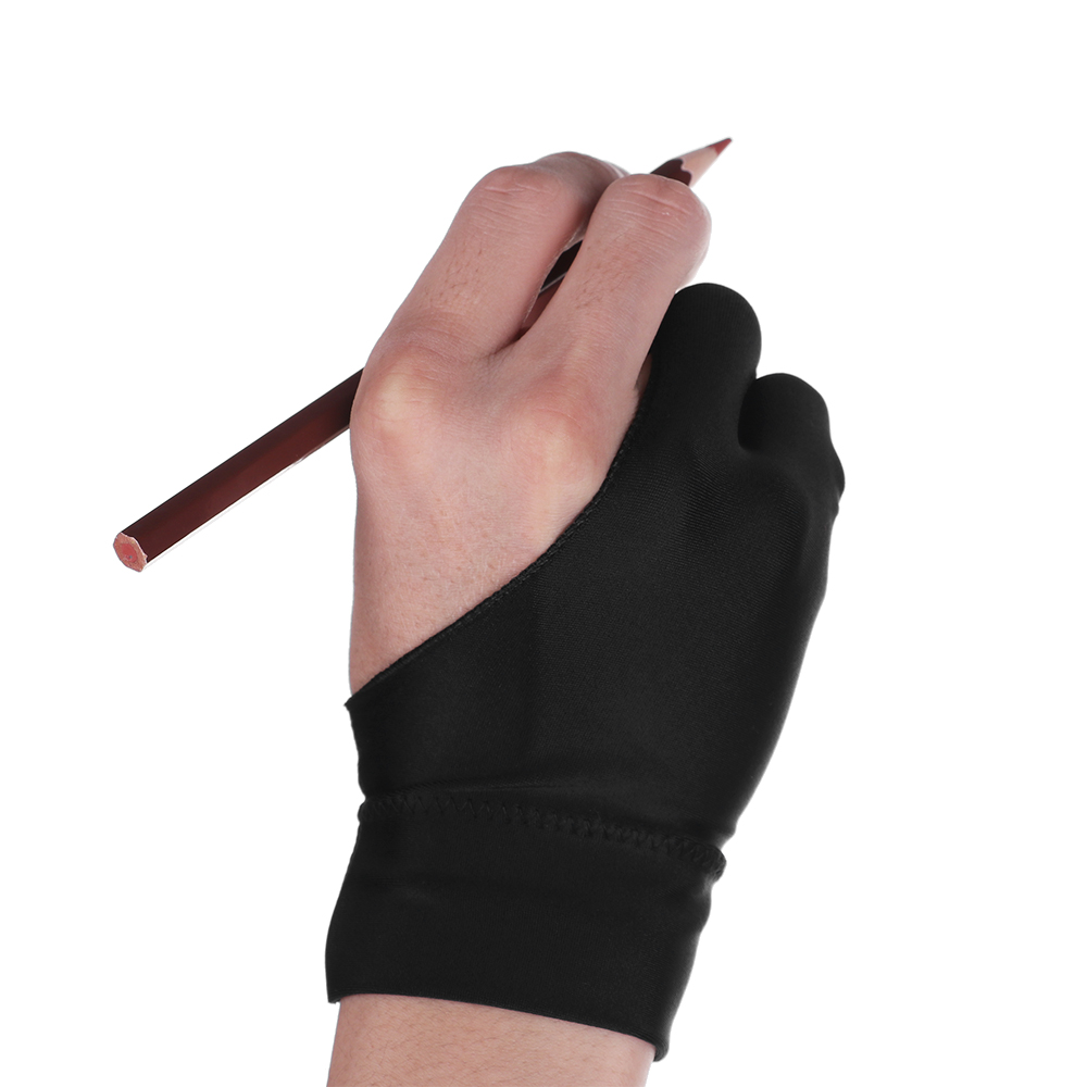 1PC artist drawing glove for any Graphics drawing Tablet Black 2 finger anti-fouling,both for right and left hand black