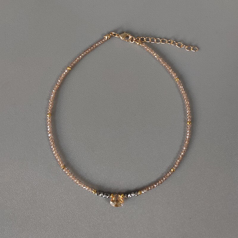 klassische 2mm kristall perlen halskette für frauen exquisit kleine hals Halsband handgemachte perlen schmuck: 1