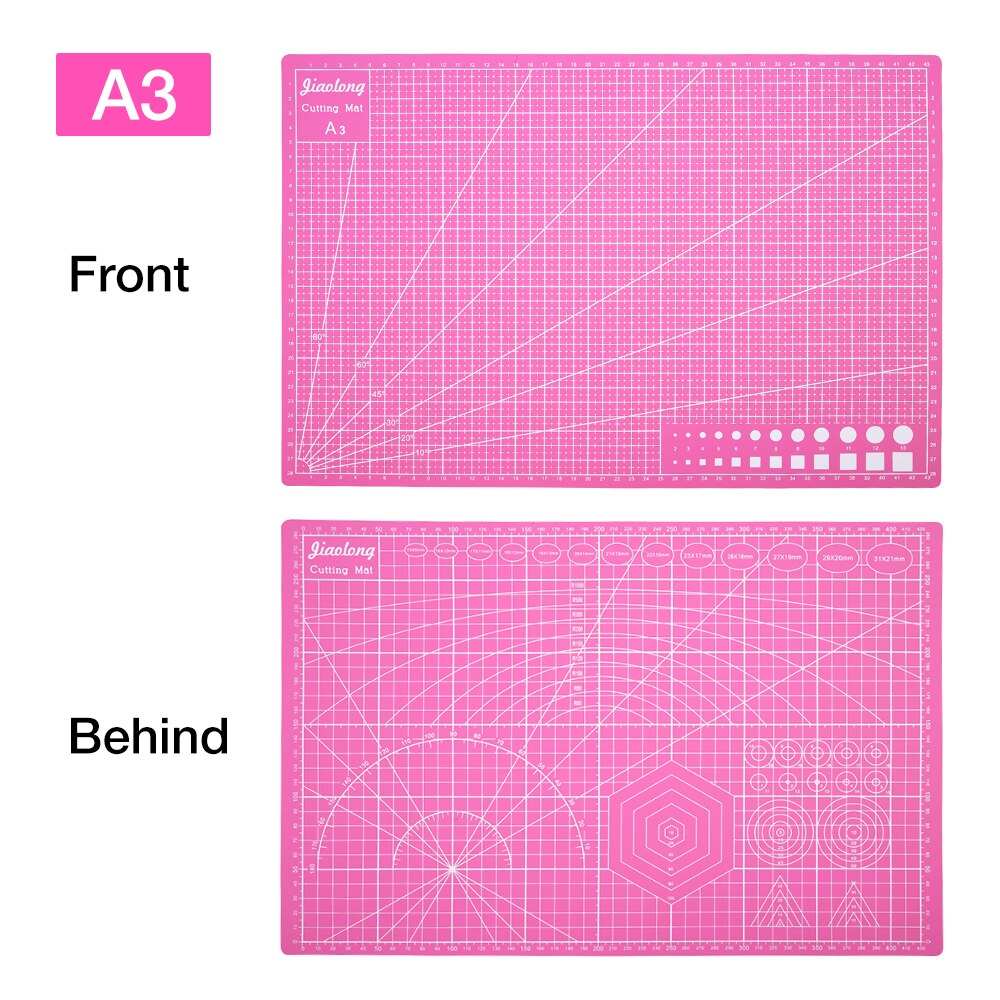 A3/A4/A5 Pvc Snijden Reparatie Mat Pad Voor Lassen Soldeerstation Iron Patchwork Gereedschap Diy Tool Board dubbelzijdig Self-Healing: A3 Pink