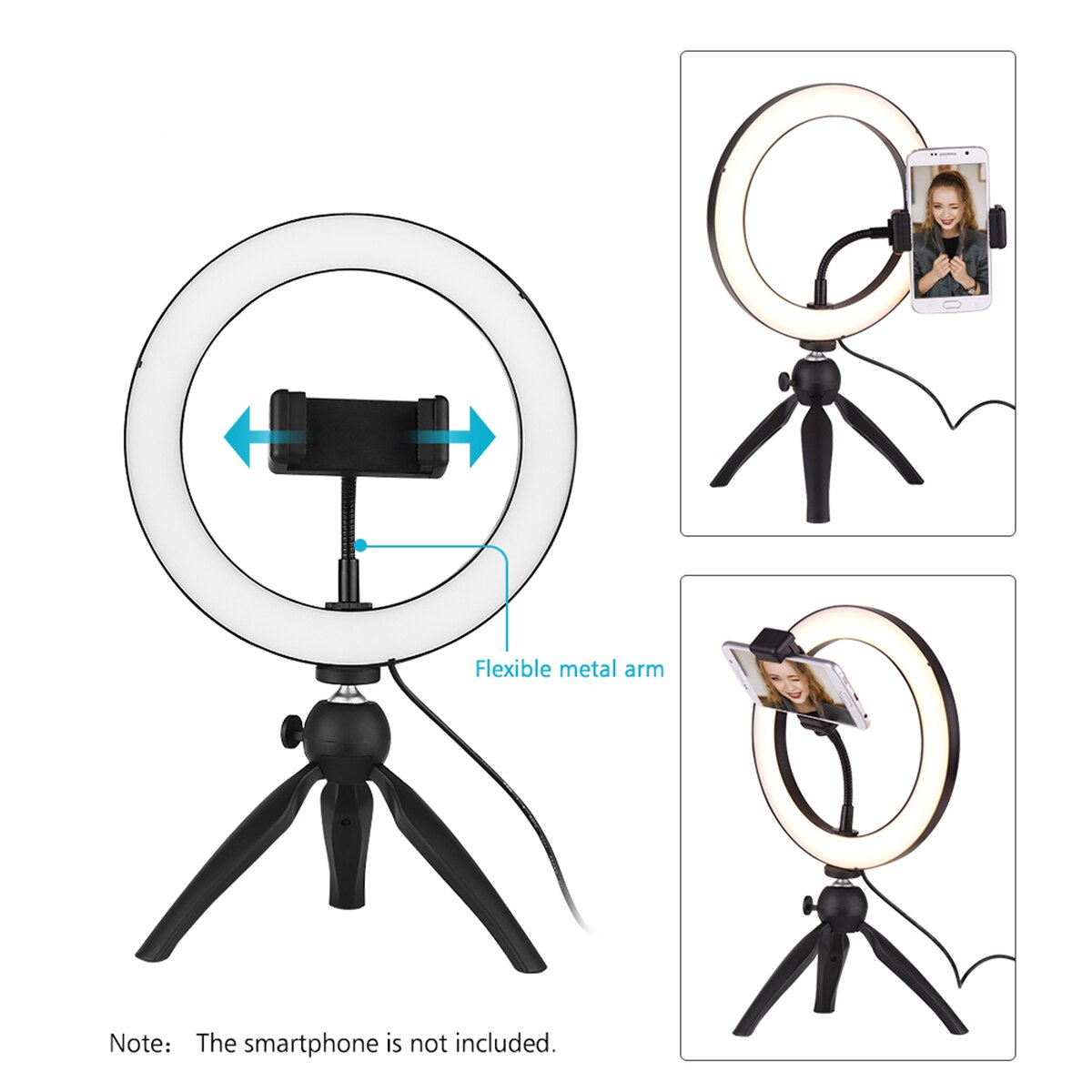 12/22/32cm Ring Light LED Dimmable Lamp Photography Selfie Photo Studio Makeup Ring Lights Multi-Functions Video Live Lamp