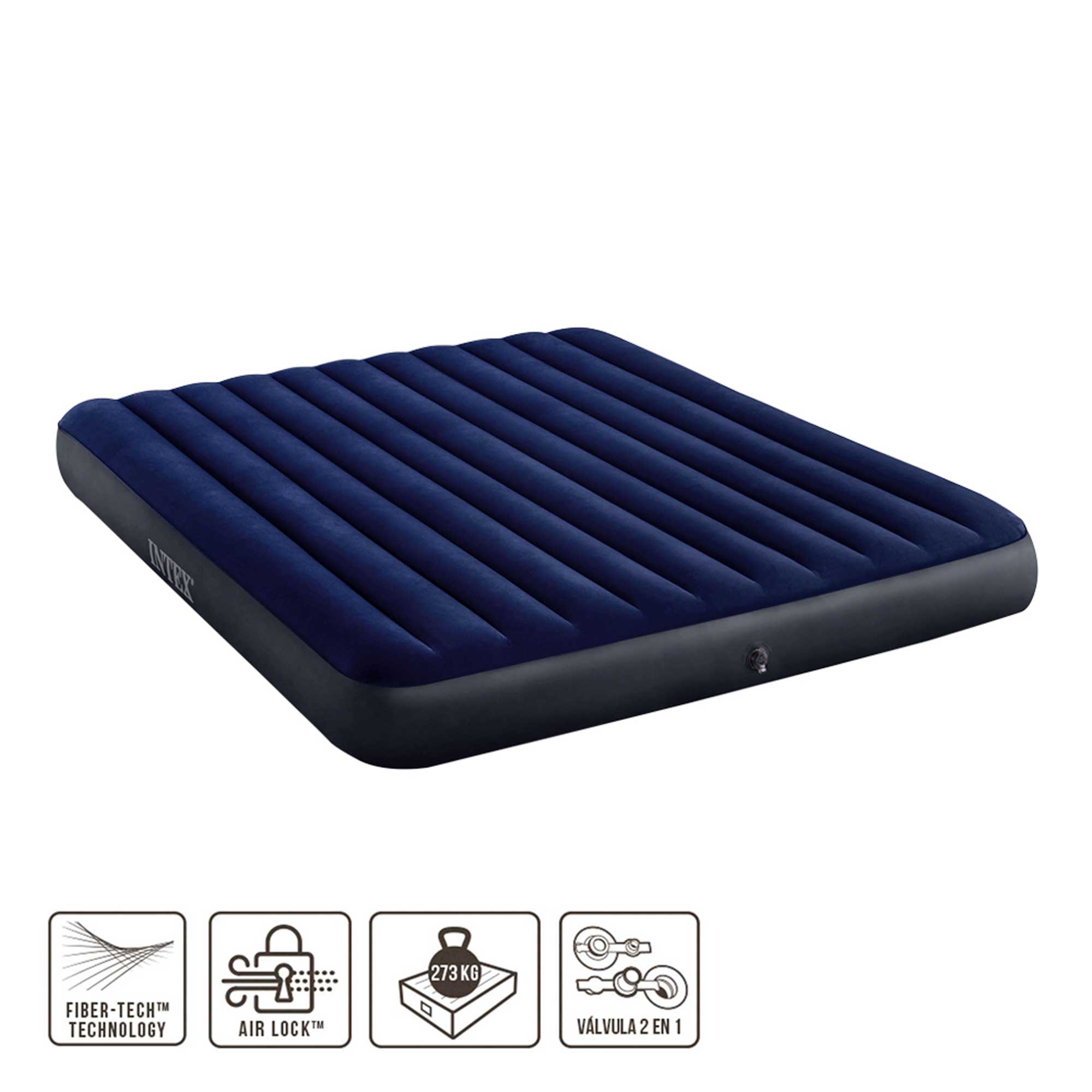 Intex colchão inflável duro-feixe padrão clássico downy