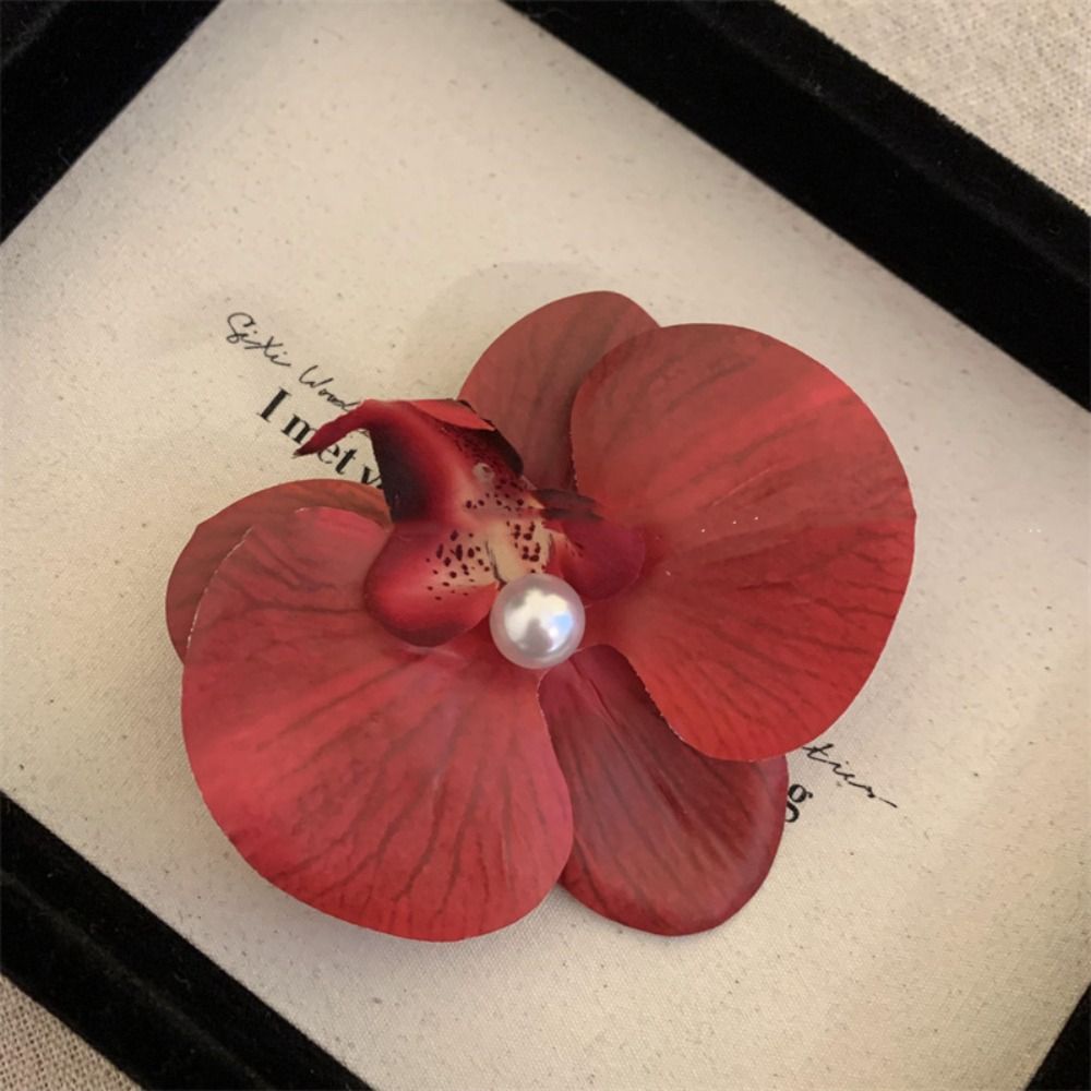 Accesorios para el cabello Clip para el cabello de flores, adorno para el cabello, horquilla de Orquídea rosa, pasadores laterales, tocado, pasadores bohemios: Gris