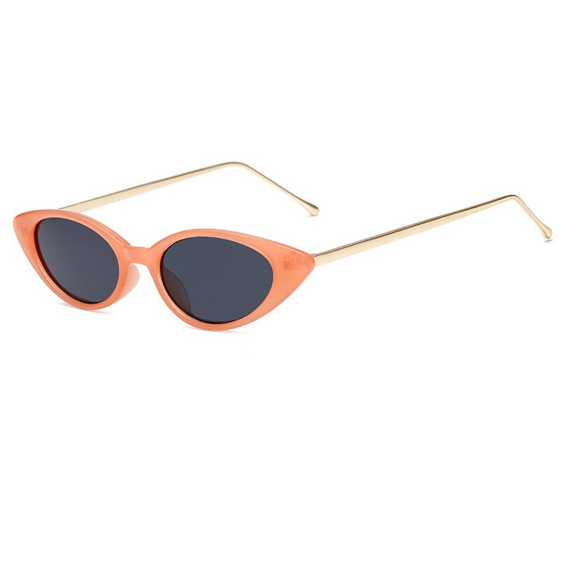 Ladies Cat Eye Sunglasses Women Brand Small Frame Sun Glasses for Female Trend Glasees UV400 O5: C4 Orange-Grey