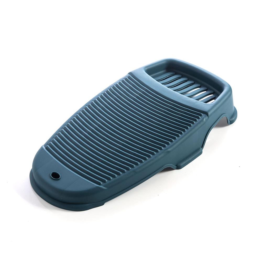 Colourful Plastic Thicken Washboard with Soap Holder Box Clothes Washing Board Bathroom Kid Clothes Cleaning Hand Wash Laundry: Blue