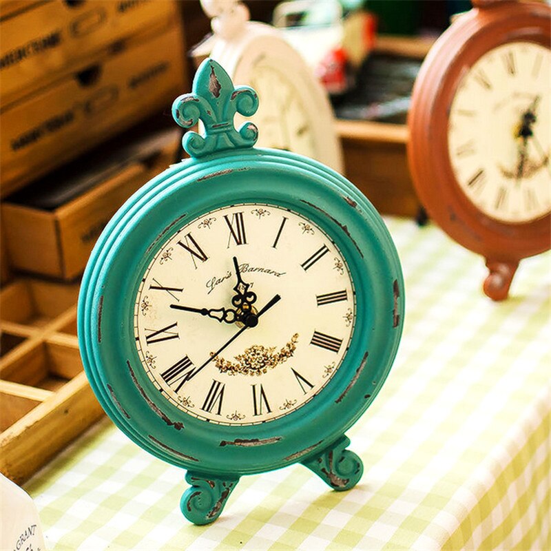 Horloge de bureau Vintage en bois | Horloge ronde Vintage, grande aiguille de bureau, décoration de la maison, suspendue