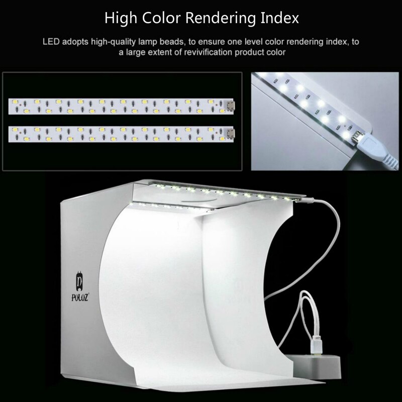 20 Cm 2 Led Mini Lightbox Product Schieten Lichtbak Gebruikt Photo Studio Softbox Fotografie Light Tent Foto achtergrond Kit