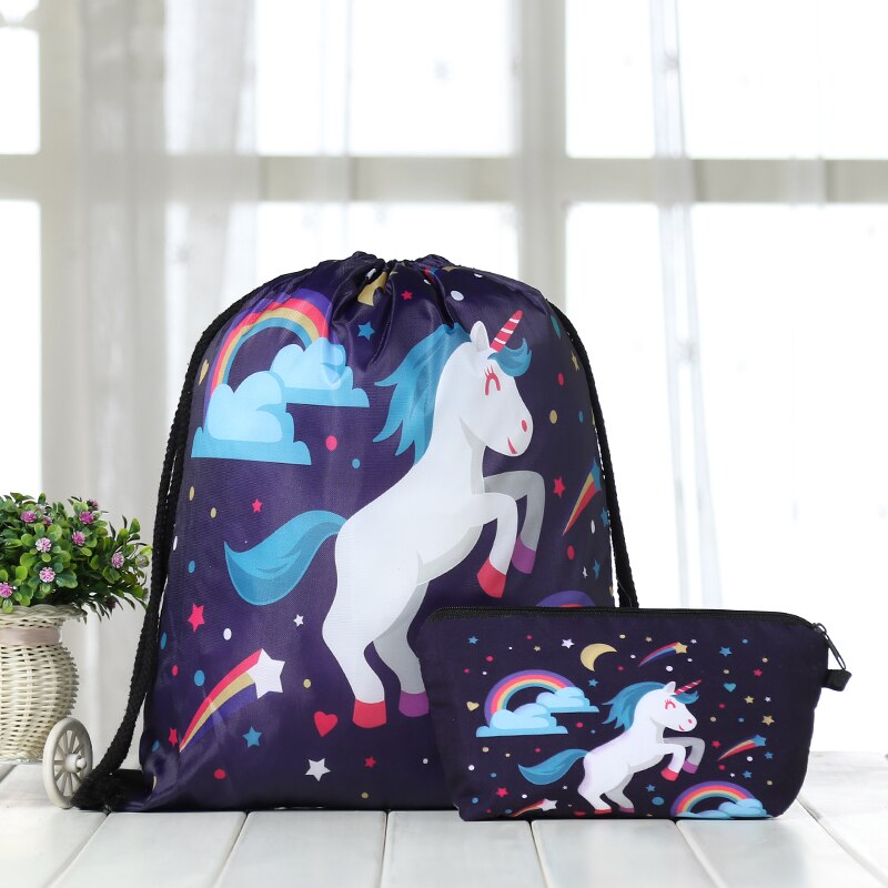 Nova fábrica saco de ombro das mulheres unissex saco de ombro dos homens de impressão de unicórnio: STYEL5