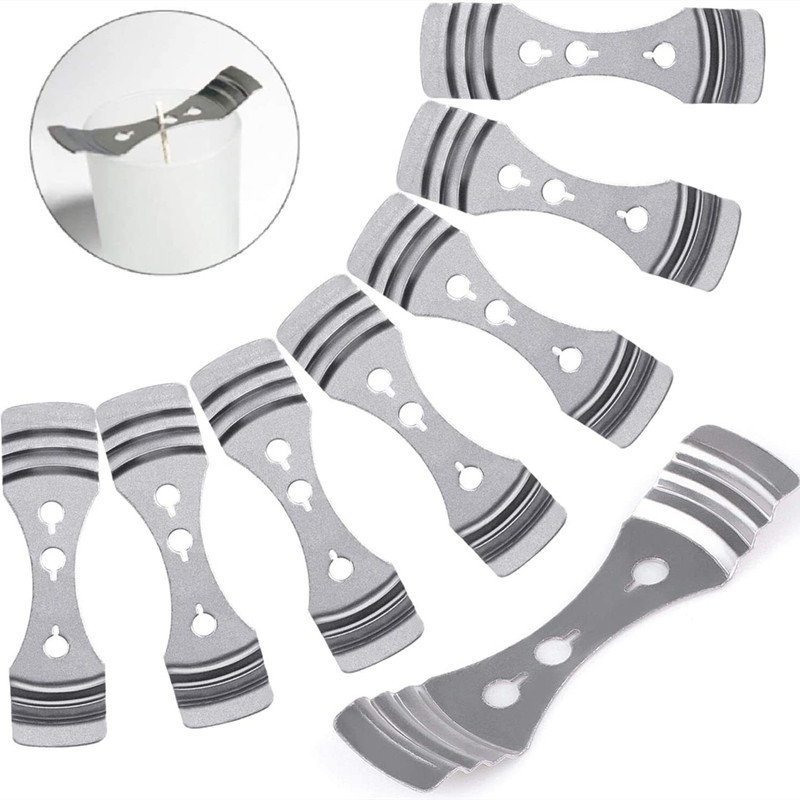Soporte para mecha de vela, accesorios DIY, soporte para mechas de vela de Metal, dispositivo de centrado, Kit de fabricación de velas, herramienta auxiliar de núcleo fundente, 5/10 Uds.