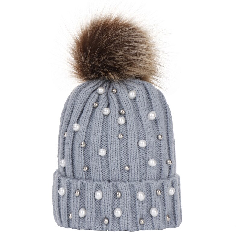 Winter warme baby muts met bont pompon, gebreide baby meisjes jongens baby peuter kinderen muts beanie kinderen kinderen mutsen muts: 4