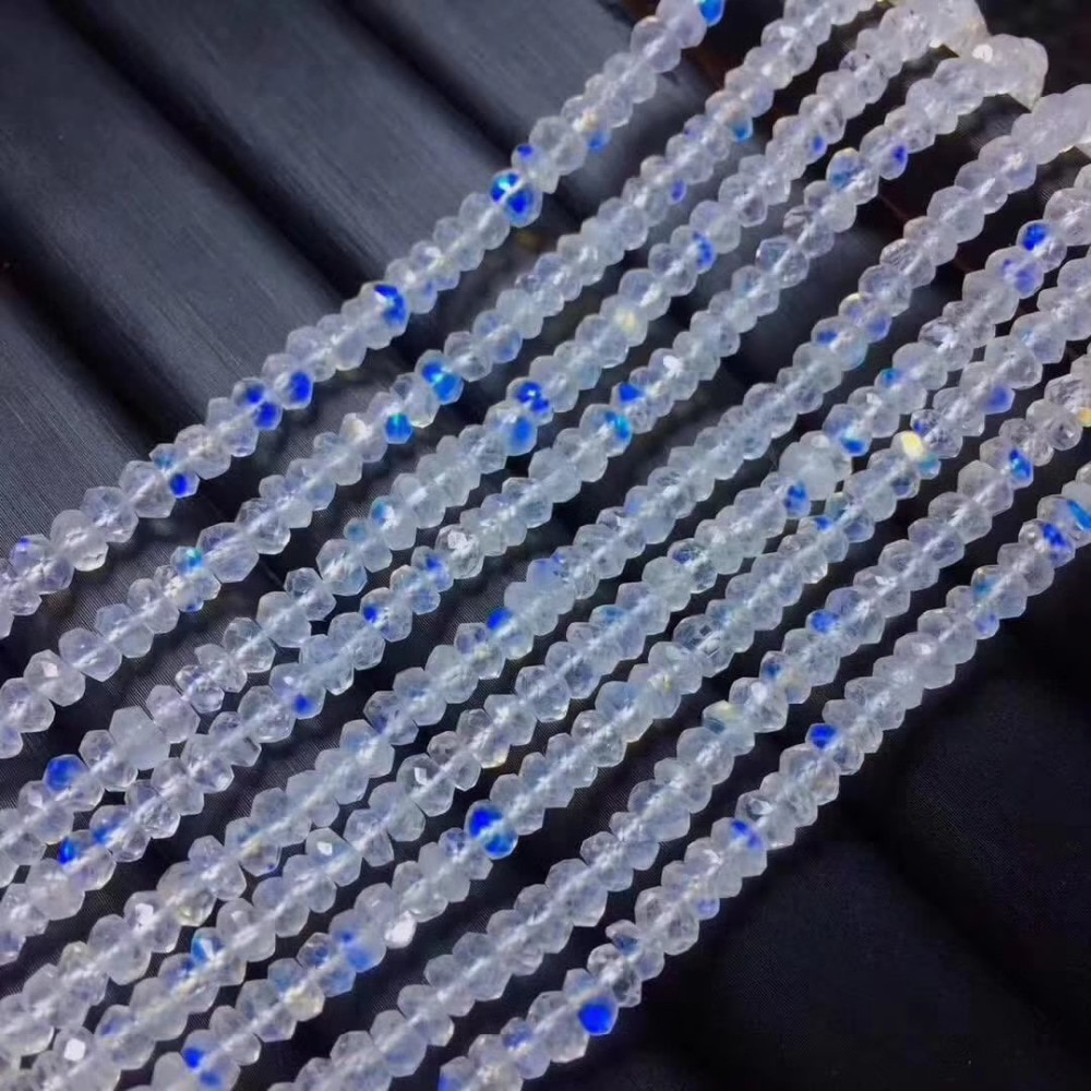 loose beads white A moonstone roundel faceted 4-5*2mm 14" for DIY jewelry making FPPJ beads nature gem stone