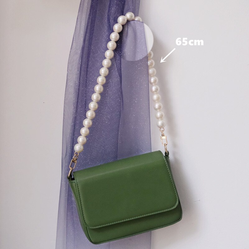 Neue Frau Handtasche Zubehör Teile Weiß Perle Acryl Harz Kette Luxus Solide Gurt Frauen Schulter Kupplung Griff Ketten