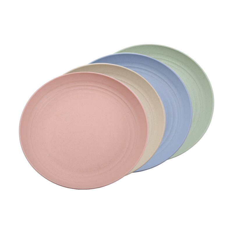20-25cm disk hvede halm bordservice runde miljøbeskyttelse anti-fald plast måltid skål frugt plade plade