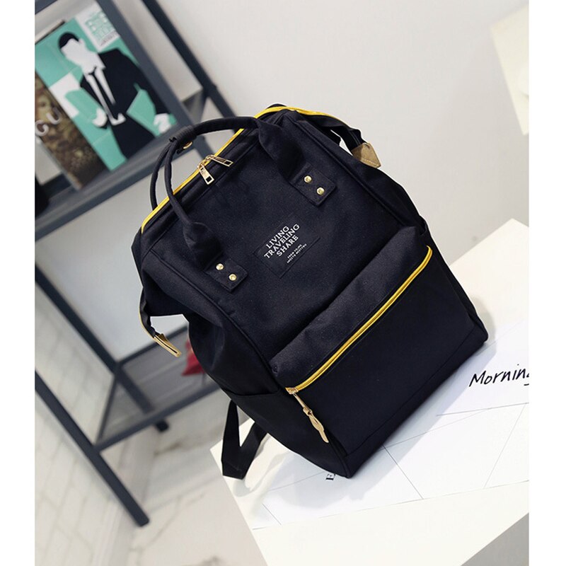 Masculino feminino mochila grande capacidade oxford pano mochila preto