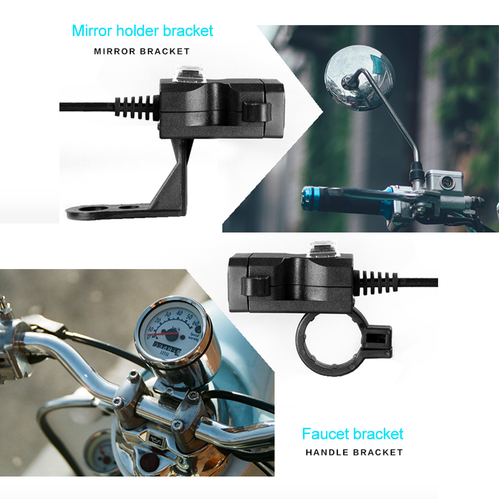 Enchufe USB para motocicleta actualizado, adaptador de fuente de alimentación de 12V con carga de salida USB Dual resistente al agua con interruptor de encendido/apagado para motocicleta