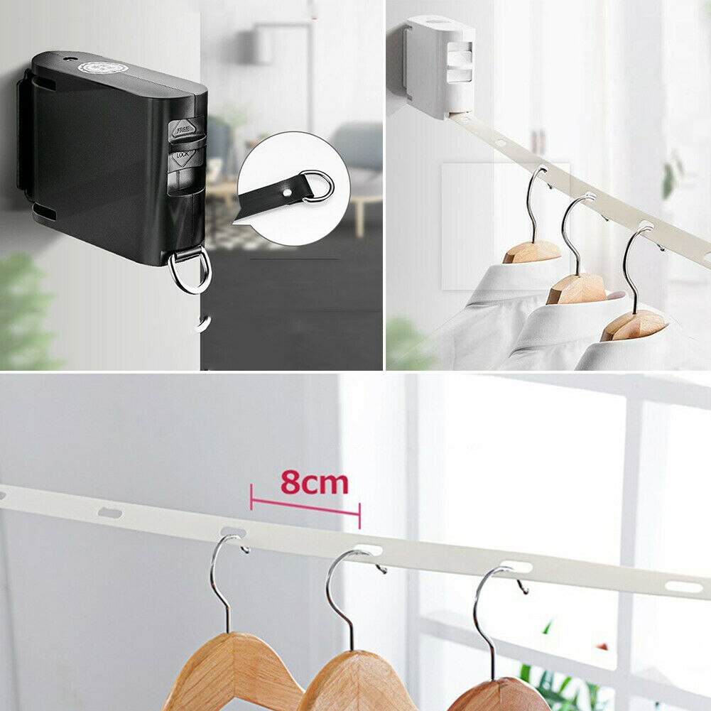Retractable Invisible Clothesline Indoor Wall Hanging Stretch Clothesline Punch-free Hotel Balcony WWO66
