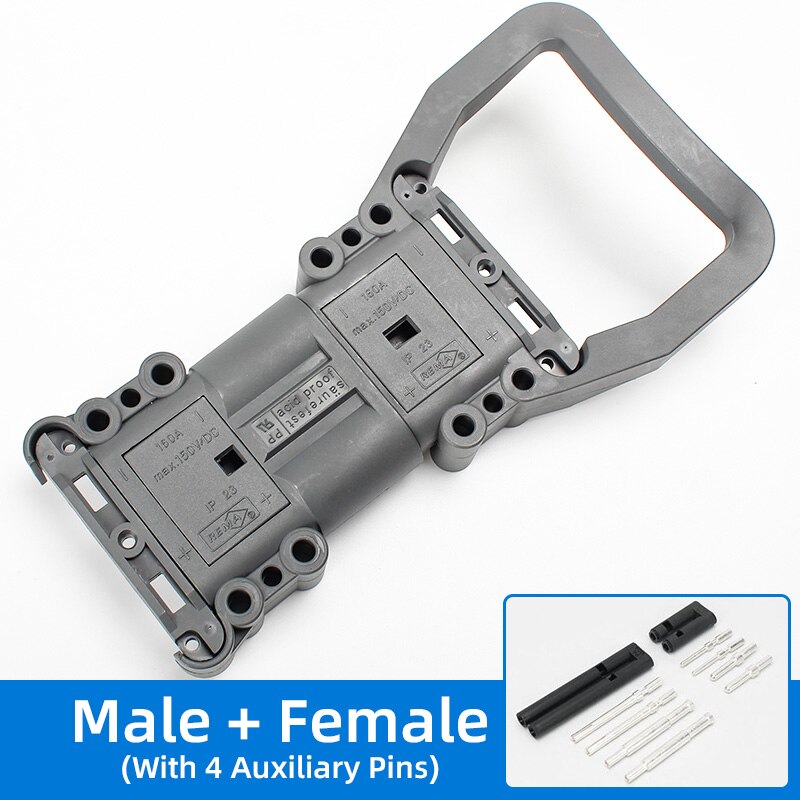 Rema Batterij Connector 80A 160A 320A 150V Heftruck Opladen Connector Industriële Stekker Voor Elektrische Voertuigen Grijs En Zwart: Bruin / Lijn Connector / 3P
