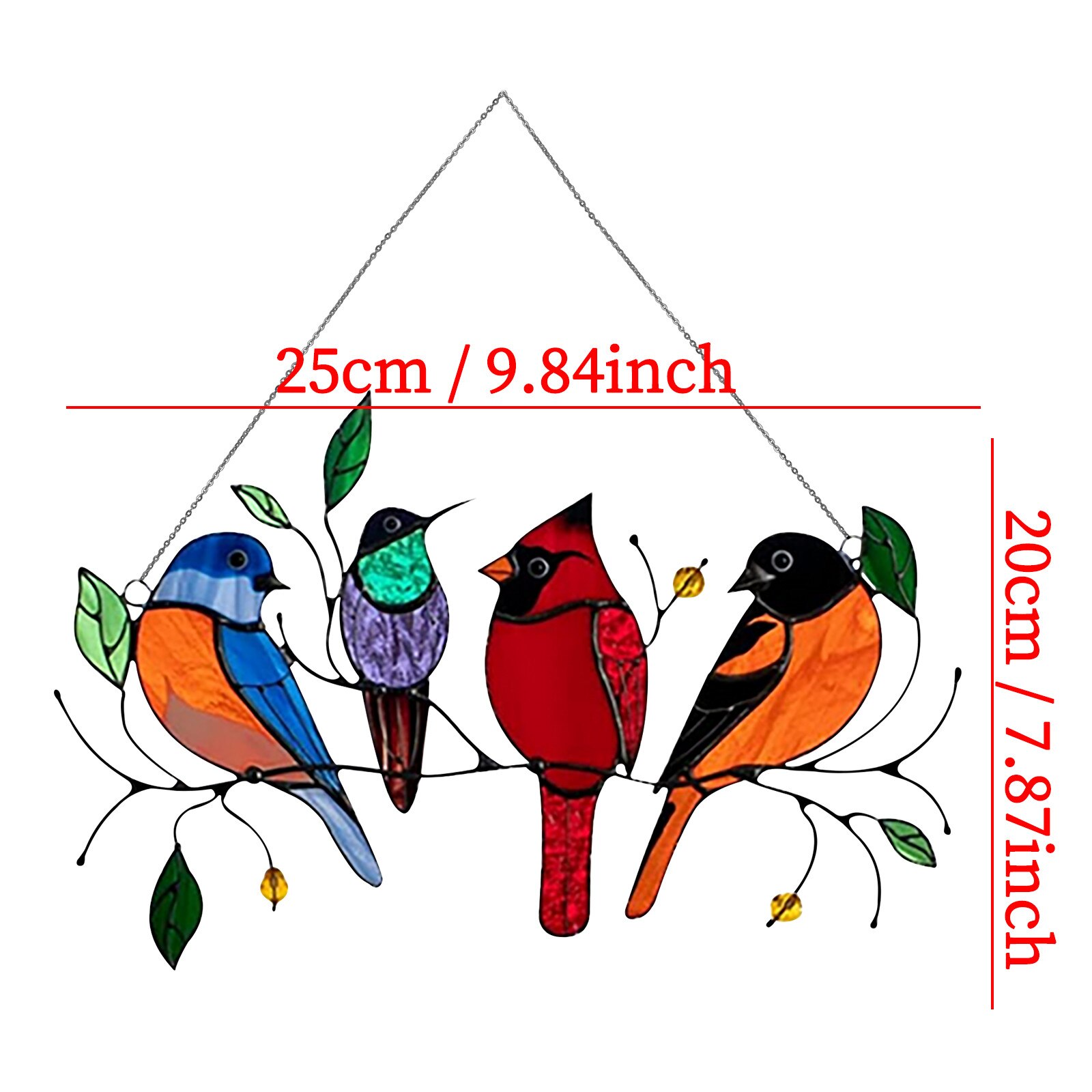 Vogel Soorten Stained Hanger Venster Opknoping Suncatcher Acryl Vogels Opknoping Decoratie Ambachten Stained Glass Window Panelen: A