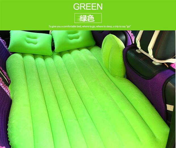 Auto Luchtbed Auto Shock Matras Auto Massaal Luchtbed Outdoor Reizen Air slaapbank bed Auto opblaasbare reizen bed: green