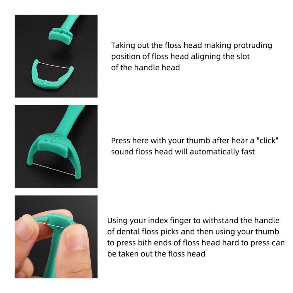 Dental Floss Picks Teeth Toothpicks Flosser Stick Tooth Dental Floss Pick Disposable Interchanging Head Tooth Cleaning Oral Care