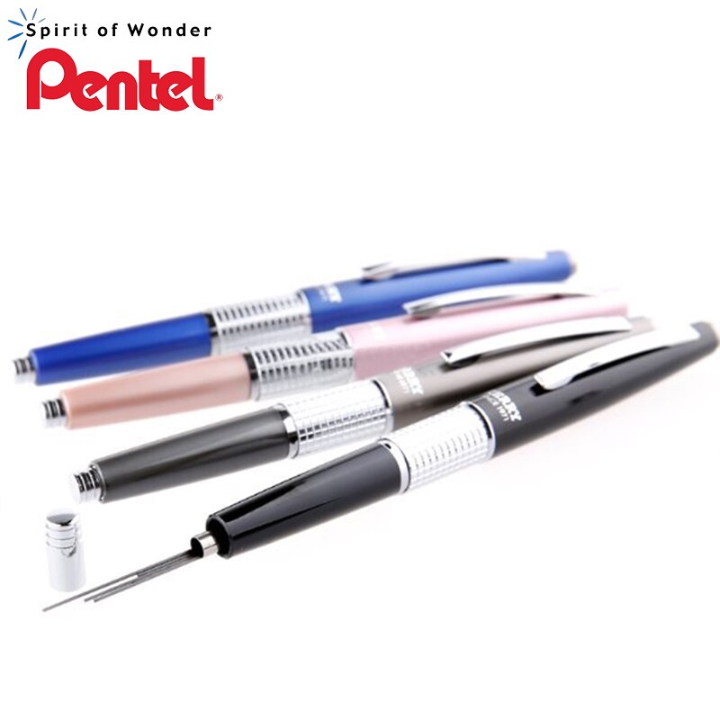 Une pièce Pentel P1035 Kerry crayon mécanique corps en métal 0.5mm 4 couleurs stylo de signature bureau et fournitures scolaires
