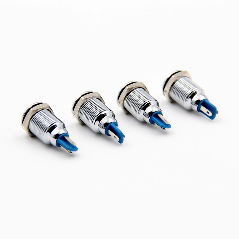 10mm Metal LED Indication light waterproof Signal lamp 5V 6V 12 24V 220v with wire and LED indicator lights Signal Convex light