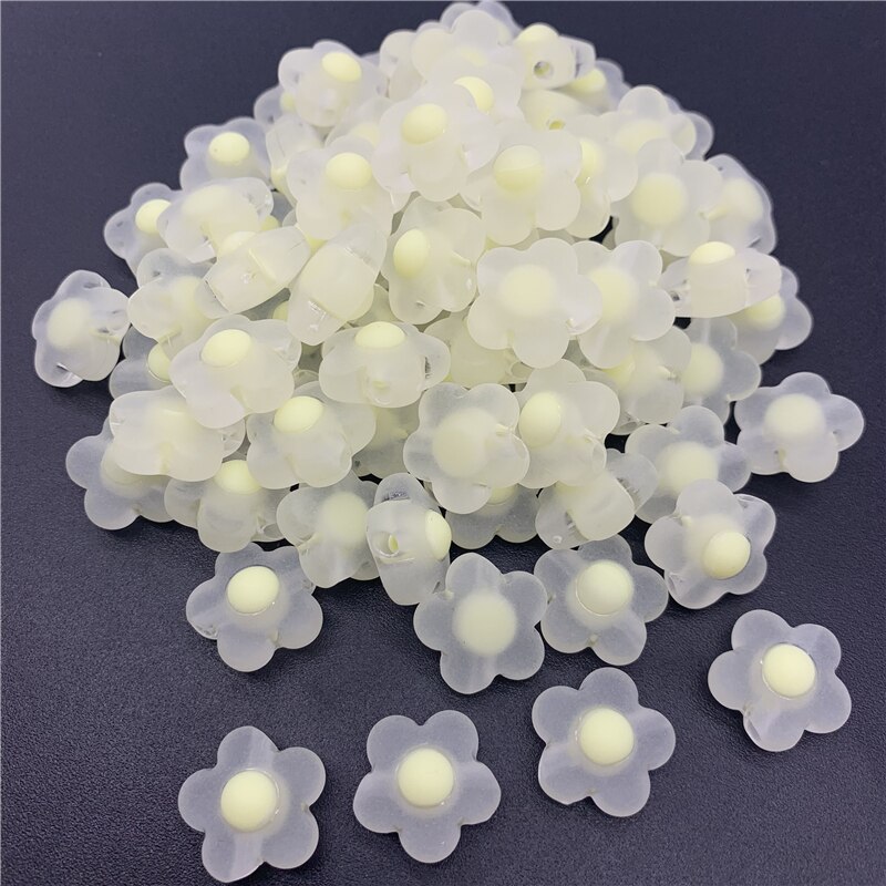 15pcs/Lot 17mm Acrylic Spaced Beads Transparent Flower Shape Beads For Jewelry Making DIY Necklace Earrings Accessories