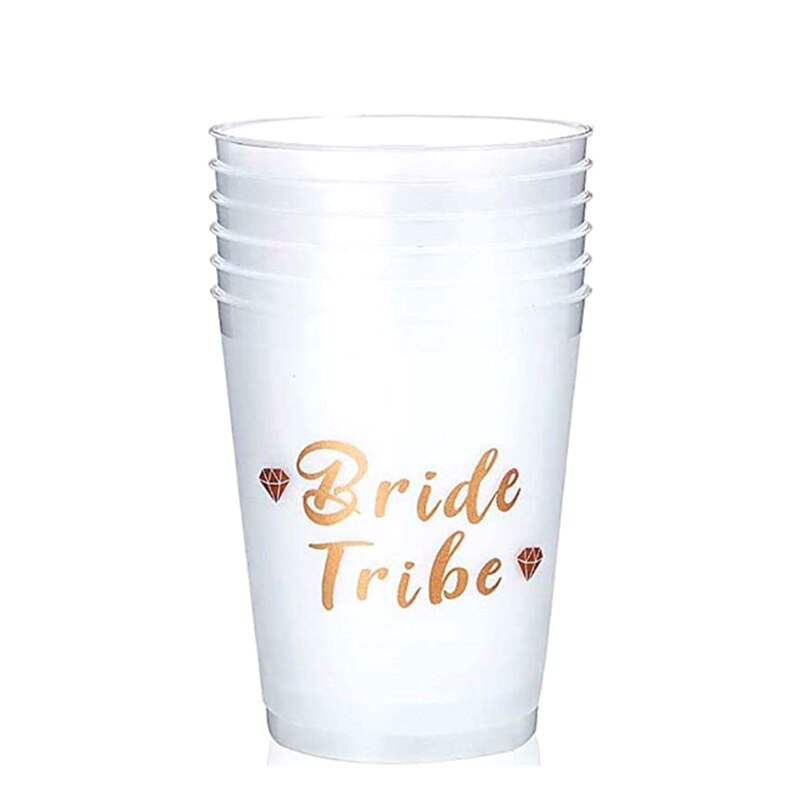 12pcs Team Bride Plastic Cup for Bridal Shower Wedding Decoration DIY Bachelorette Party Bride Cup Hen Night Bridesmaid