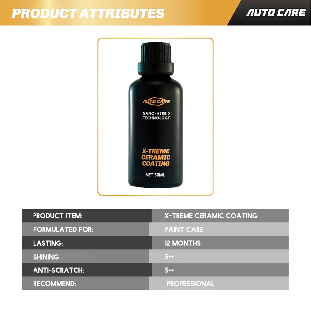 50Ml Nano Xtreme Paint Care Auto Keramische Coating 9H Hoogglans Auto Polish Hydrofobe Auto Detailing Chemische Slip