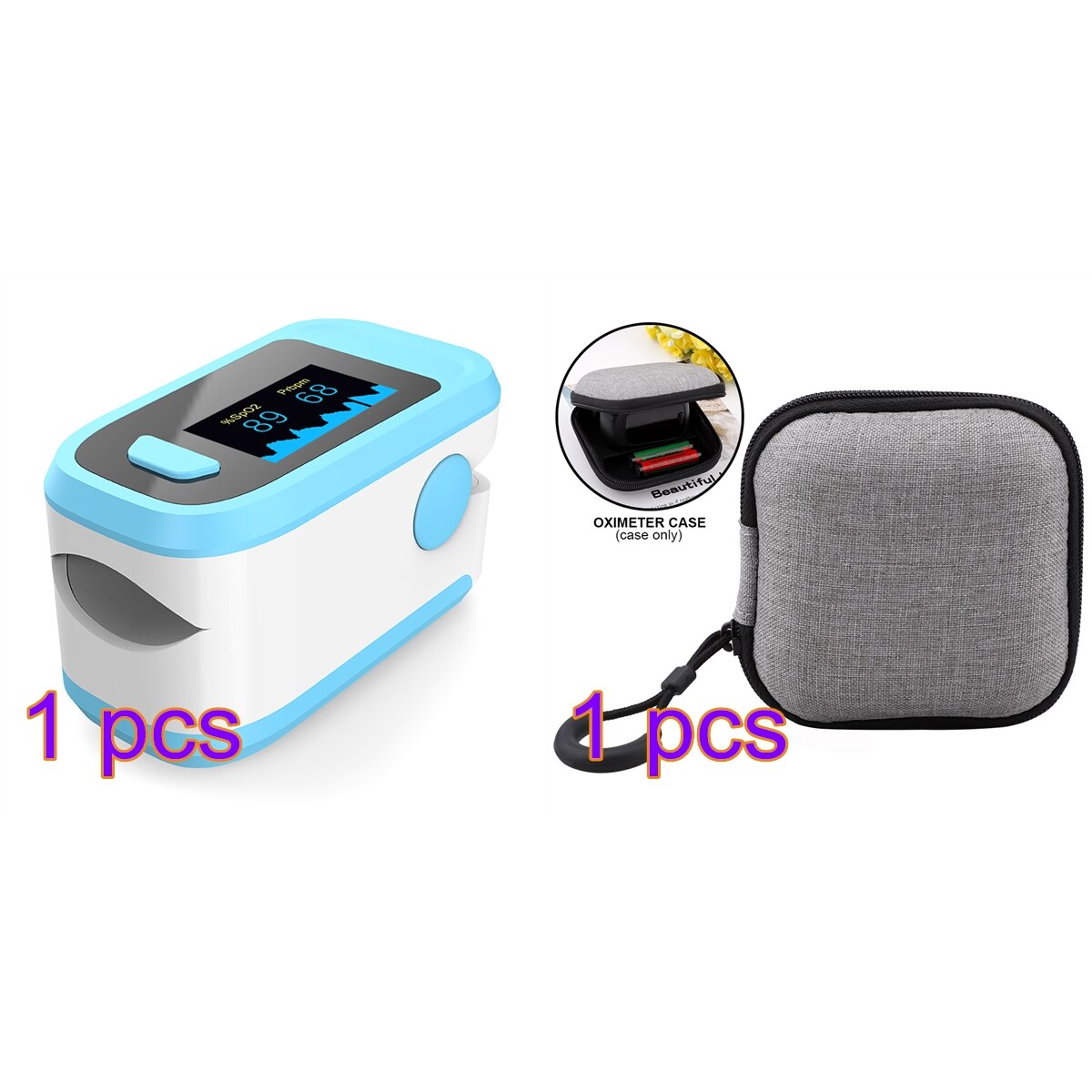 Klar lager 1pc blod ilt monitor finger puls oximeter ilt saturation monitor hurtig uden batteri: A2