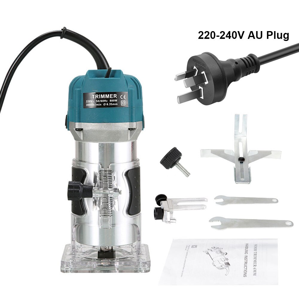 800W 30000RPM Wood Router Machine Woodworking Electric Trimmer 1/4 Inch Wood Carving Milling Cutting Tools Carpenter Power Tools: 230v AU Plug