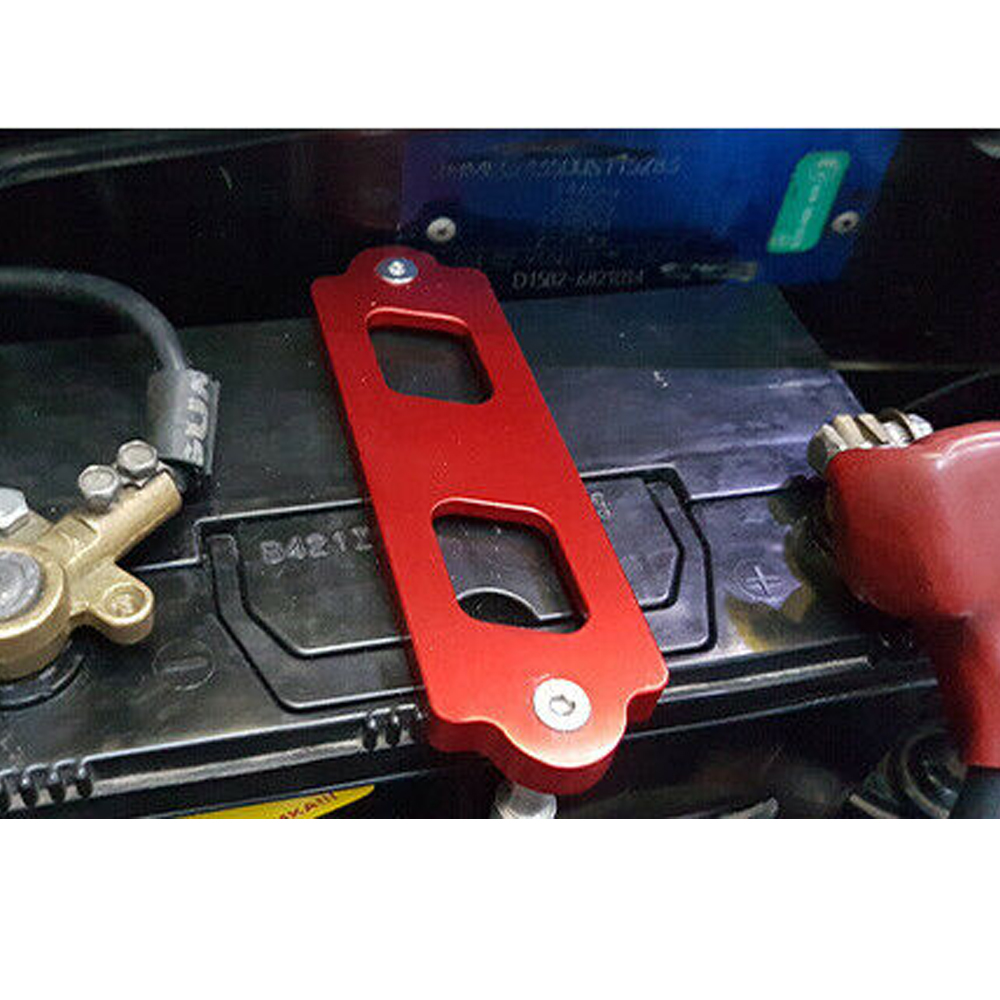 Aluminum Car Battery Tie Down Kit Hold Down Rod With Stainless Tray Hooks For Honda Civic / CRX S2000 For Acura Integra RSX
