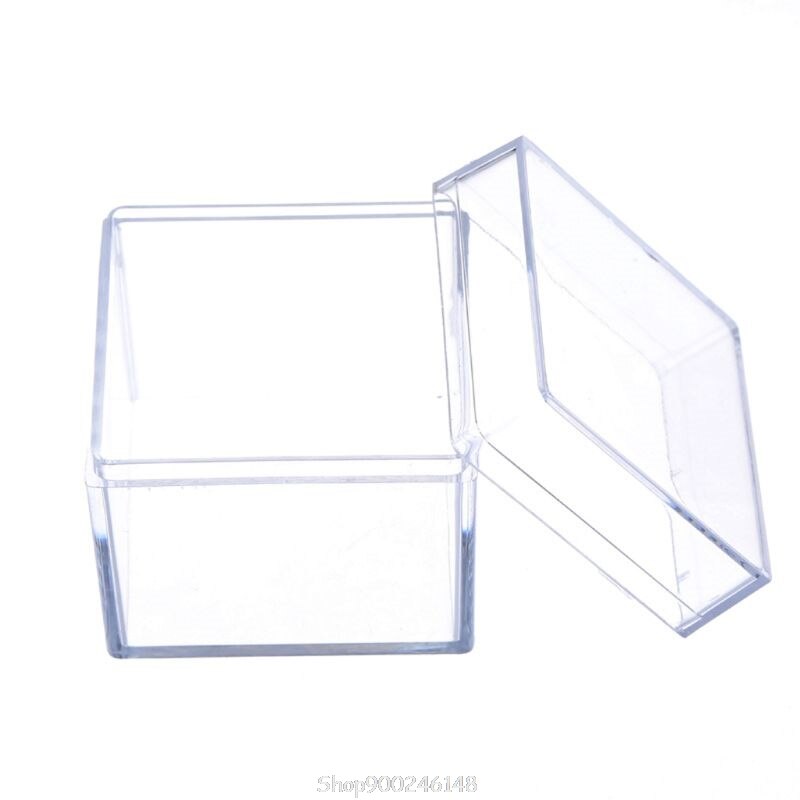 Clear Acrylic 5 Sided Jewelry Display Storage Box Case Square Cube Props Box D08 20