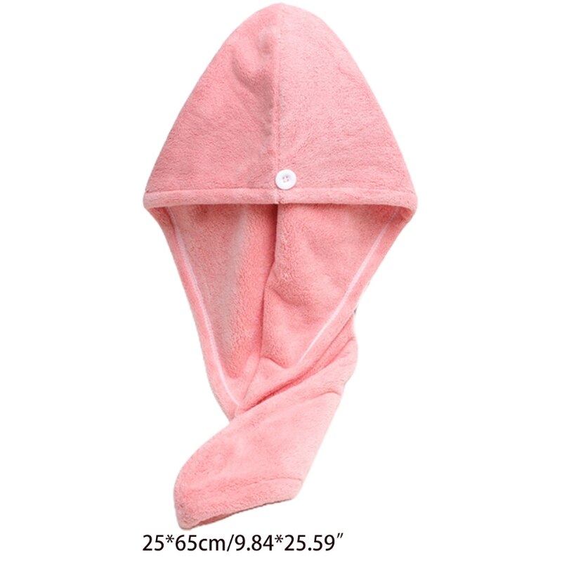 Haar Handdoek Wrap Voor Vrouwen Zacht Koraal Fleece Haardrooginrichtingen Hoed Met Knop Bad Handdoeken Super Absorberende Snel Droog Haar tulband Voor